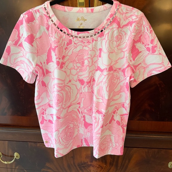 Lilly Pulitzer Clairmont Pearl Knit Top - Confetti Pink Rosanna